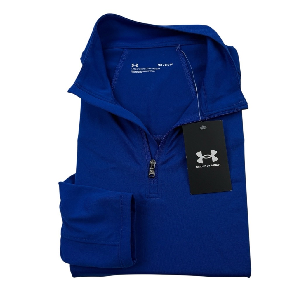 Under Armour Corp Tech ¼ Zip Pullover‎ Blue Active Sweater Men's Size Medium NWT